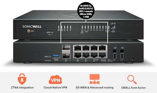 Image of SonicWall TZ480 High Availability (03-SSC-6989) | Redundant HA Unit for TZ480 Firewall Synchronization | Not a Standalone Unit | Ideal for Seamless Failover and Network Resilience