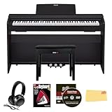 Casio PX-870 Privia Digital Piano - Black Bundle with Furniture Bench, Headphones, Instructional Book, Online Lessons, Instructional DVD, and Austin Bazaar Polishing Cloth