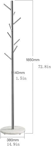 Miniatura 3 de Coat Rack Simple Metal Stable Marble Base Coat Hanger Floor Free Standing Wall Bedroom Easy Assembly