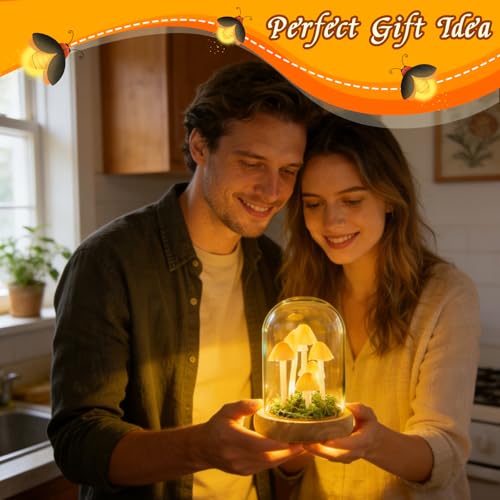 Kiinfendly Glass-Dome Mushroom Night Light (Battery, Warm White, 5.5in) — view 6