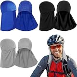 Syhood 3 Pieces Helmet Liner with Neck Mask, Cooling Skull Cap Sweat Wicking Cap with Tail Sun Cycling Running Neck Protection Hat (Gray,Royal Blue,Black)