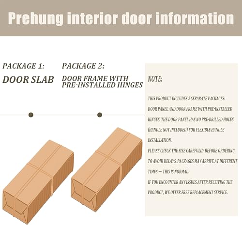 Image of Pantry Door, 28 inch x 80 inch with Prehung Door Jamb, Right-Handed Interior Door, 1-Lite Frosted Glass, White MDF with Hardware Kit