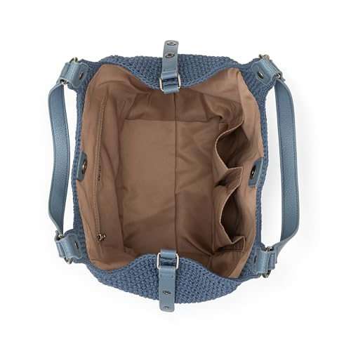 Image of The Sak Roma Shopper In Crochet, Double Shoulder Straps, Maritime