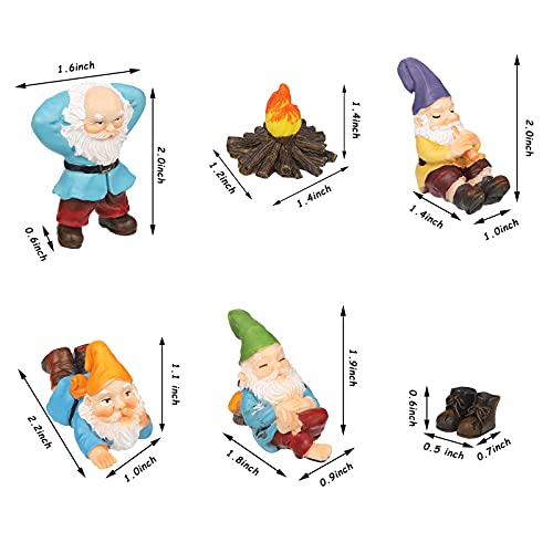 Gnomes Fairy Resin Statues Miniature Fairy Garden Accessories Mini Dwarf Figurine Fairy Miniature Ornament Diy Kit Micro Landscape Ornaments For Outdoor Indoor Patio Yard Lawn Fairy Garden Ornament #TOP2