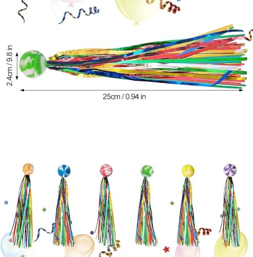 Heyumybit Hüpfbälle für Kinder,20 Stück Springball mit Farbige Bänder,Hüpfbälle Springball,Gummiball Spielzeug,Elastisch Bälle für Kindergeburtstage Draussen Spielzeug