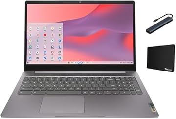 IdeaPad 3i Chromebook 15.6" FHD Laptop, Intel Celeron N4500, 4GB Memory, 64GB eMMC Storage, Chrome OS, Artic Grey with Accessories