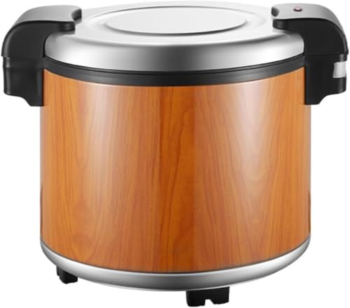 Heuitgs 業務用 保温炊飯器 ステンレス製 23L 大容量 110V 対応 保温専用? フッ素加工 鍋付き 木目調デザイン レストラン、学生食堂用 玄米、白米対応 (23L,木目です)