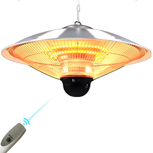 Heizstrahler Terrasse Elektrisch Hängend, 2500W Elektrischer Heizpilz Mit Fernbedienung, Heizstrahler Terrasse Hängend für die Wintergarten