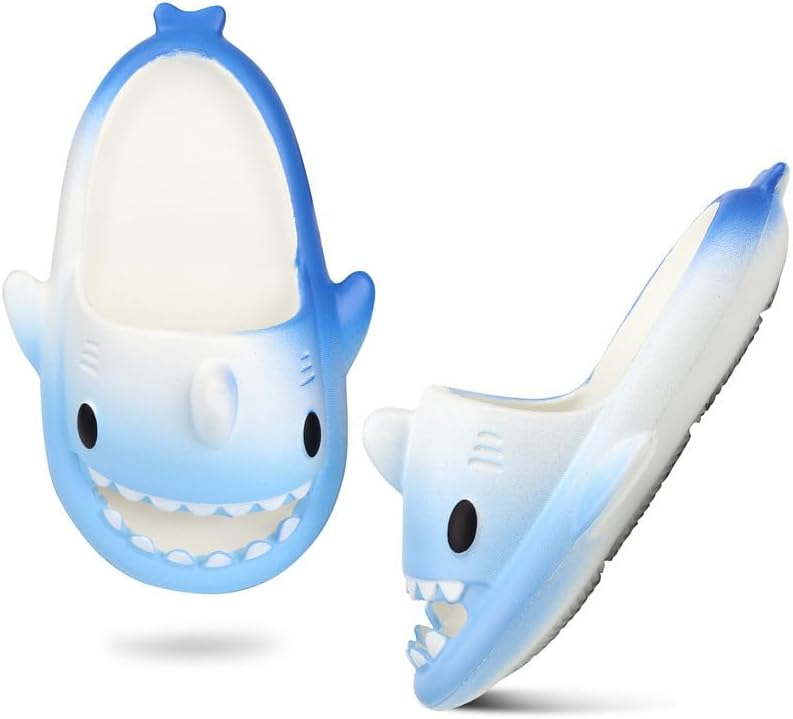 Kids Shark Slides丨Pillow Shower Sandals Quick Dry Slippers丨Toddler Boys Girls Comfy Cloud Slides丨Summer Non-Slip Thick Sole Beach Pool shoes - Image 6