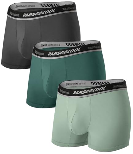 Image of BAMBOO COOL Mens Underwear Trunks for Man Soft Waistband Open-fly Support Briefs(3 or 4 pack)