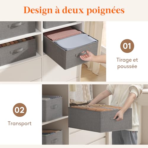 Rangement dressing tissu et casier de rangement 40L - 5
