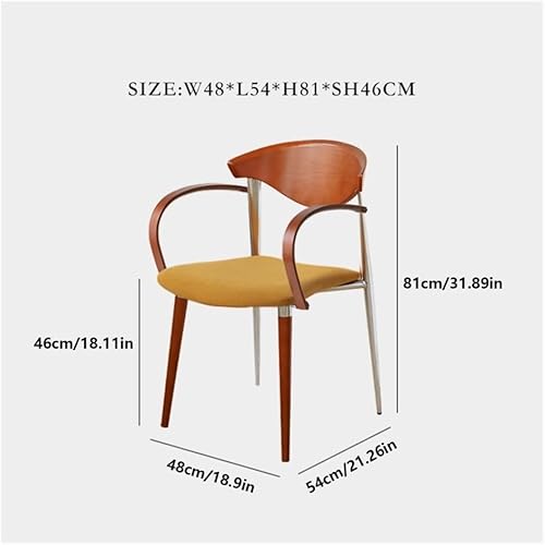 Miniatura 3 de Sillas de comedor, Sillas de comedor de madera de mediados de siglo con respaldo curvado y patas de metal, Sillas para comedor (azul)