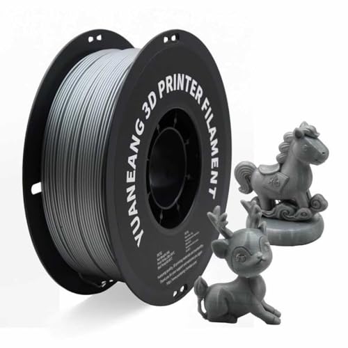YUANEANG PETG 3D Printer Filament Dimensional Accuracy +/- 0.03 mm 1 kg Spool(2.2lbs) 1.75 mm Silver