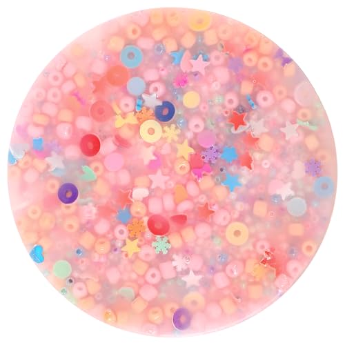 Ptwola Skin Picking Fidget Toys, Non-Sticky Silicone Sensory Picking Pocket Pad 8.5cm Portable Relax Anxiety Toy Easter Basket Stuffers for Adult Pick Dig Peel (Colored Beads)