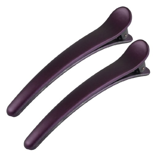 Ruilogod Mujer púrpura oscuro plástico estilo pato clips clips clisps horquillas 2 piezas