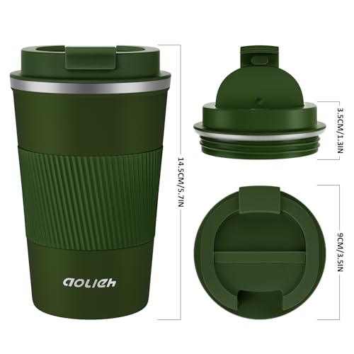 Image of Travel Mug,MOMSIV Insulated Coffee Cup,Double Walled Travel Mug Vacuum Insulation Stainless Steel with Leakproof Lid Eco-Friendly Reusable Cup for Coffee,Tea and Beer