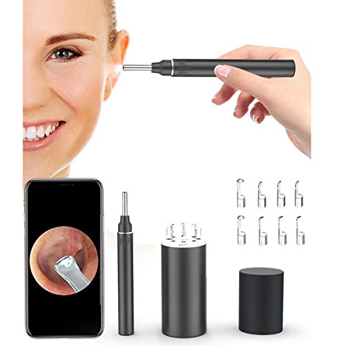 Ear Wax Removal Tool Camera - Wireless Ear Cleaner Otoscope with Light, KFF Wifi Ear Cleaning kit HD ear Endoscope with Ear Spoon, Ear Camera and Earwax Removal kit for iPhone, Android Phone and Table
