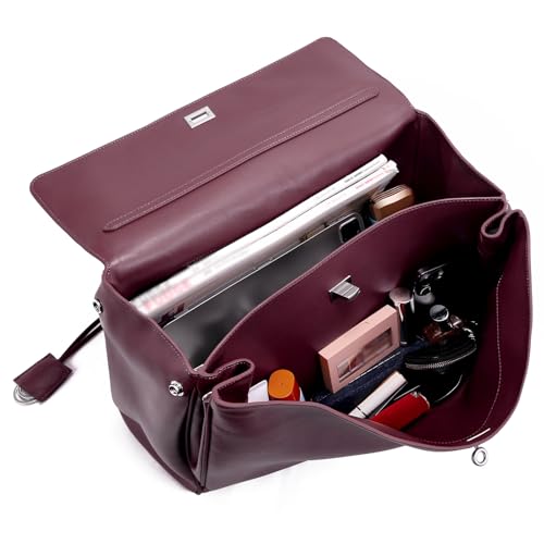 Bolso Tote de Cuero Genuino para Mujer Hedexe miniatura 6