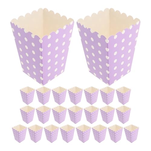 Image of Zerodeko 24pcs Boxes Paper Popcorn Buckets Square Popcorn Boxes Popcorn Containers Paper Snack Boxes Popcorn Boxes Container Popcorn Holder Purple Chicken Popcorn Box European and American, medium