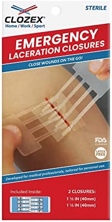 Clozex Emergency Laceration Closures - Repair Wounds Without Stitches. FDA Cleared Skin Closure Device for 2 Individual Wounds Or Combine for Total Length of 3 Inches. Life Happens, Be Ready!