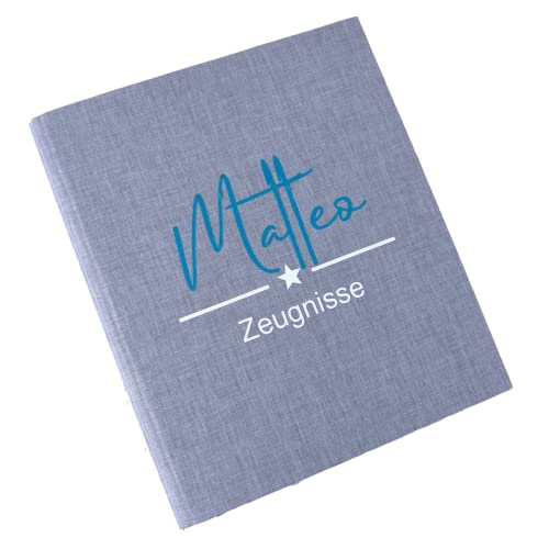 personalisierte Zeugnismappe | Stern mit Namen des Kindes | Ringbuchordner A4 | Geschenkidee zum Schulstart Einschulung Geschenk Mädchen und Jungen | Einschulungsgeschenk | Schultüte Inhalt