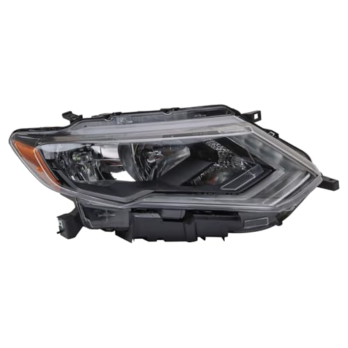 Image of TRQ Passenger Headlight Assembly Compatible with 2017-2020 Nissan Rogue S SL SV 2017-2019 Nissan Rogue SL Hybrid SV Hybrid NI2503254