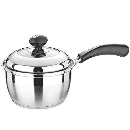Antihaft-Bratpfanne, Milchtopf ohne Beschichtung, Antihaft-Kasserolle mit Deckel aus gehärtetem Glas, für Induktion, Gas, Edelstahl, Heimgebrauch