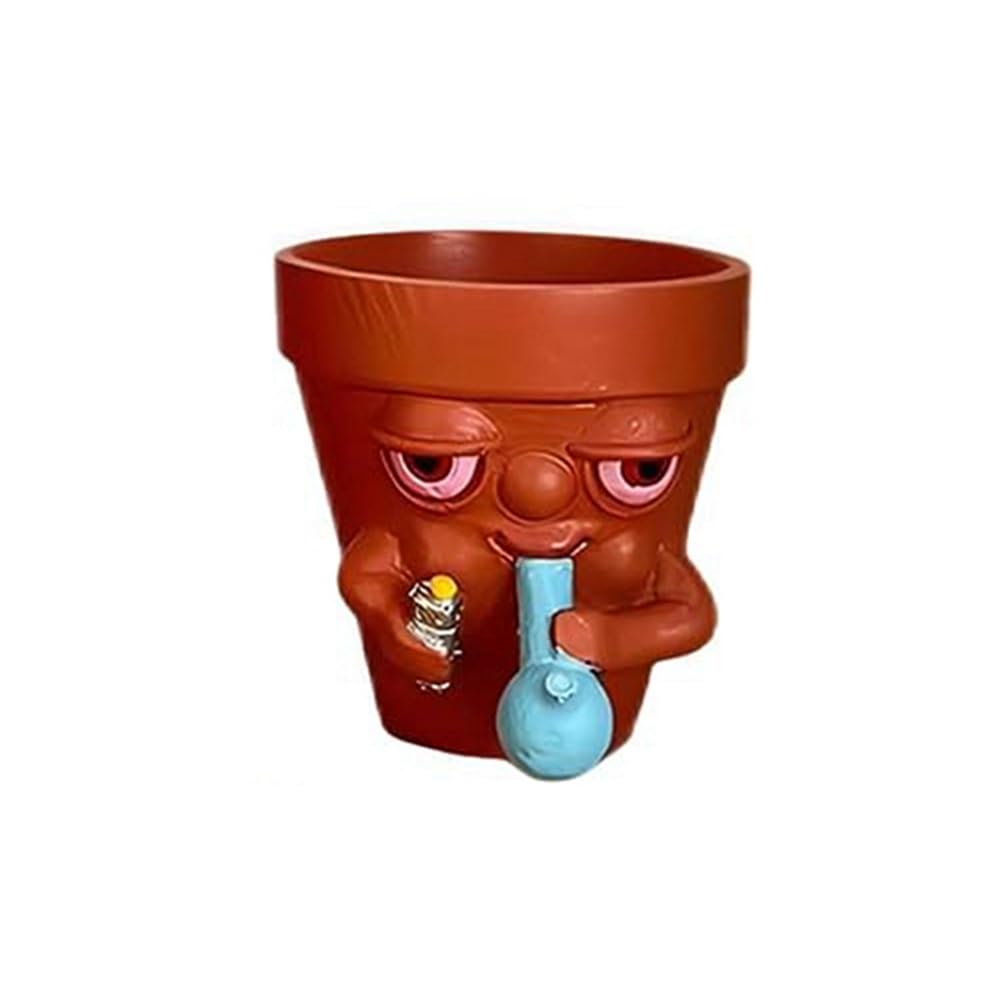 Fegtrtyoa Smoking Pot Growers,Artificial Resin Mini Plant Pots, Indoor Plant Pots, Plant Pots Indoor Plants, Desks,Family Easy to Use A