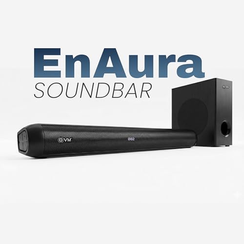 Image of EVM EnAura 100W Bluetooth Soundbar with Subwoofer | 5.3 Bluetooth, HDMI ARC, Optical, AUX, USB | LED Display Home Theater Speaker for TV, Music & Movies (EVM-BTS-109)