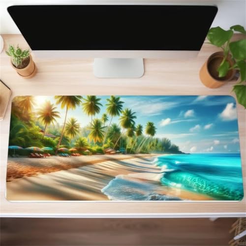 Mouse pad grande de playa de 700x300x3mm con bordes cosidos de alta resistencia y durabilidad