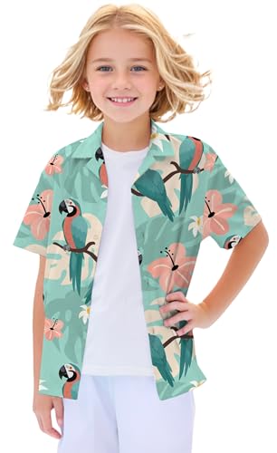Image of Betusline Girls' and Womens' Hawaiian Shirt Blouse Button Down Beach Shirts