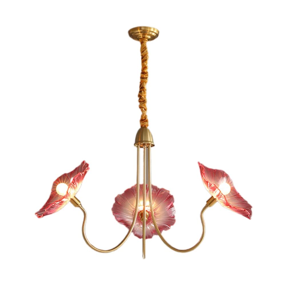 Chandelier Living Room Chandelier Modern Simple Grass Ceiling Pendant Lights Household Purple Grass Lotus Leaf Lampshade Bedroom Hanging Lights Nordic Dinning Room Lamp Fruit Tray