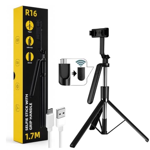 Image of Selfie Stick Tripod 67cm with Bluetooth Remote & Fill Light (6 feet)