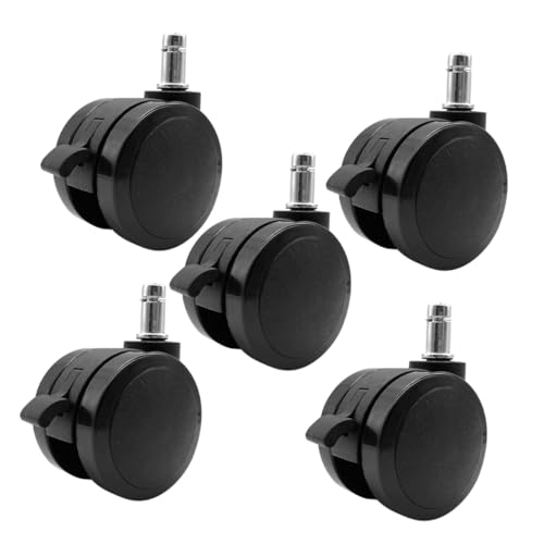 Sosoport 5 piezas Ruedas Giratorias con Freno para Sillas Oficina Ruedas Repuesto Silenciosas Resistentes para Escritorio Muebles
