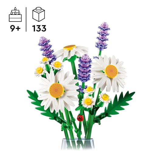 Botanicals Margherite - Bouquet di Fiori Artificiali con Margherite Finte e Lavanda - Decorazione per Camera da Letto - Regalo di Compleanno per Bambine da 9 Anni e Adulti Amanti dei Fiori 11508 - Lego - Immagine 1