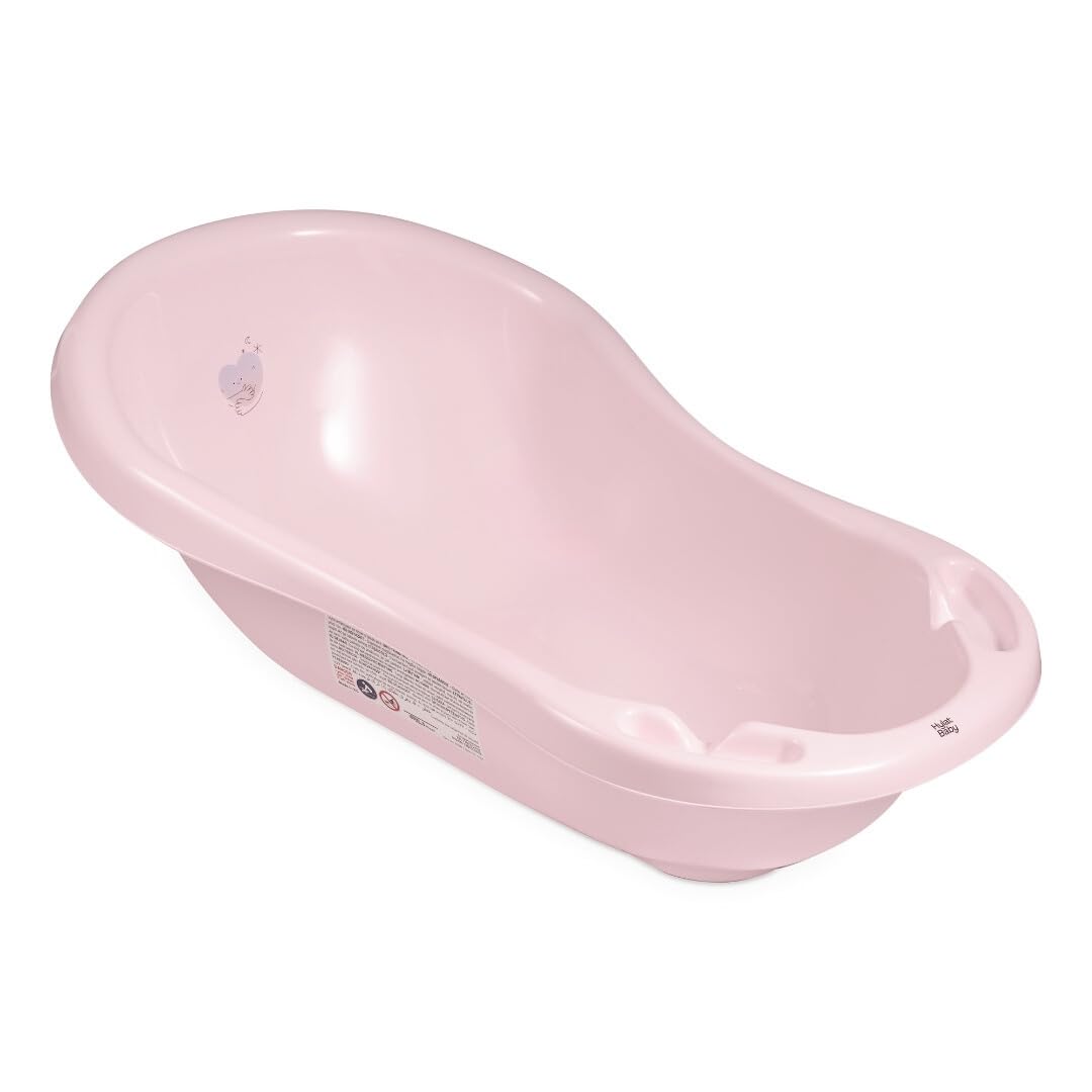 Hylat Baby Hug Me Rosa Vaschetta Bagnetto Neonato con Supporto e Tappo – Certificata TÜV Rheinland – per Bambini Fino a 12 Mesi in Plastica Senza BPA – Collezione Lite – Vasca neonato bagnetto