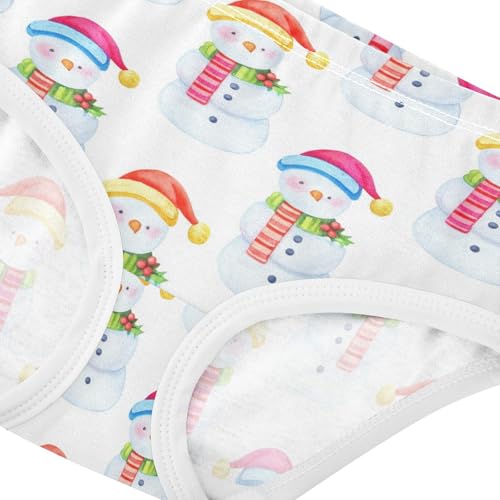Joisal Cute Snowmen Winter White Girl Panties Cute Girls Underwear Toddlers Cotton Artistic Briefs Undies Kids 2t4
