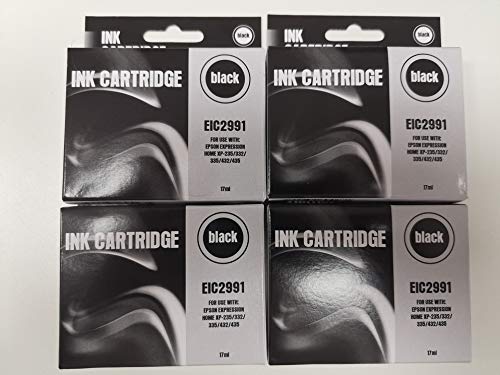 ECSC Compatible Tinta Cartucho Reemplazo Para Epson XP-235 XP-332 XP-335 XP-432 XP-435 (Negro, 4-Pack)