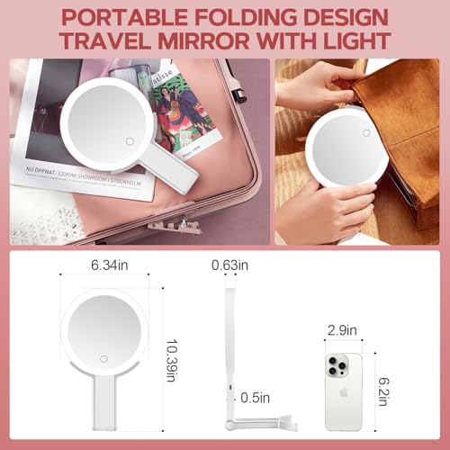 image for MIYADIVA Lighted Makeup Mirror, 30X Magnifying Mirror with Light and A