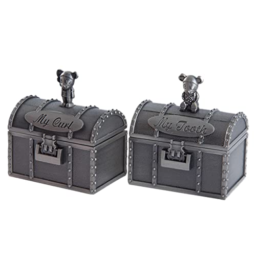 SUPVOX Baby Teeth Holder Boxes 2pcs Baby Keepsake Case Stylish Milk Teeth Storage Box Fetal Hair Container