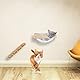 Relaxdays Katzentreppe, Wand, Katzenleiter 4 Stufen, HBT: ca. 29x34x22,5 cm, Zubehör für Kletterwand, Holz & Jute, Natur
