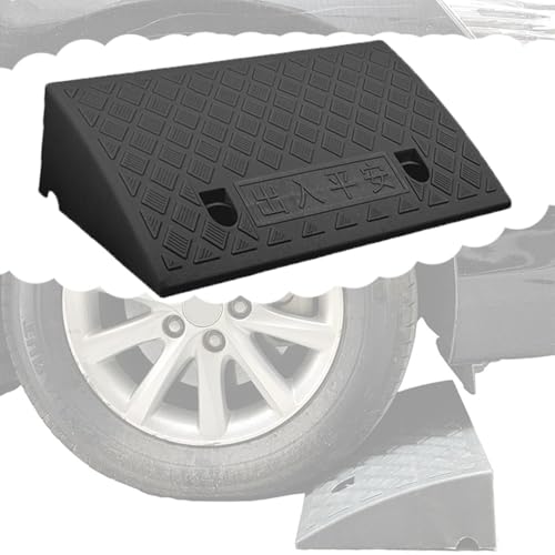 Rampas plásticas portátiles antideslizantes de 49x27x9 cm negras miniatura 1