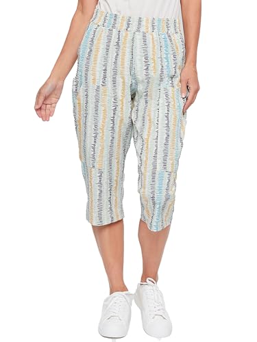 Royalty For Me Womens Women's High Rise Linen Capri Pant with Fray Detail