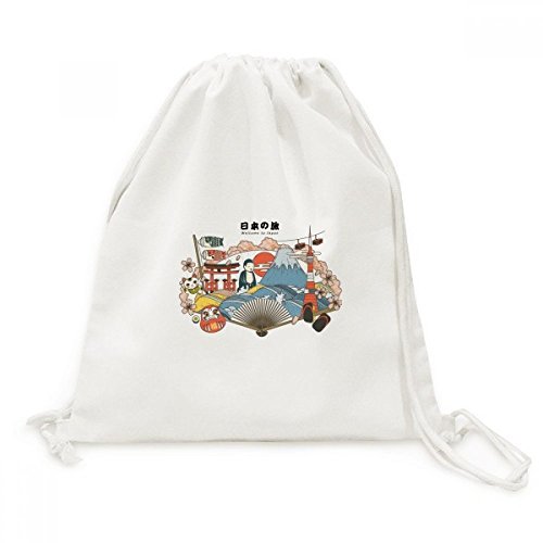 Sac de voyage de style japonais et sac shopping en toile de coton avec cordon de serrage pratique
