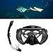 KJAOYU Snorkel Set,Adult Snorkeling Gear,Adults Adjustable Snorkeling Set Snorkel Goggle Breathing Tube Set Adults Snorkeling Gear for Swimming Training(Black)
