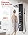 VEVOR Shower Panel Tower System with Rainfall Shower Head, 49 in Brushed Stainless Steel Shower Column, 4-Function Faucet, Wall-Mount Rain Massage System, with 4 Body Jets, Handheld, and Tub Spout