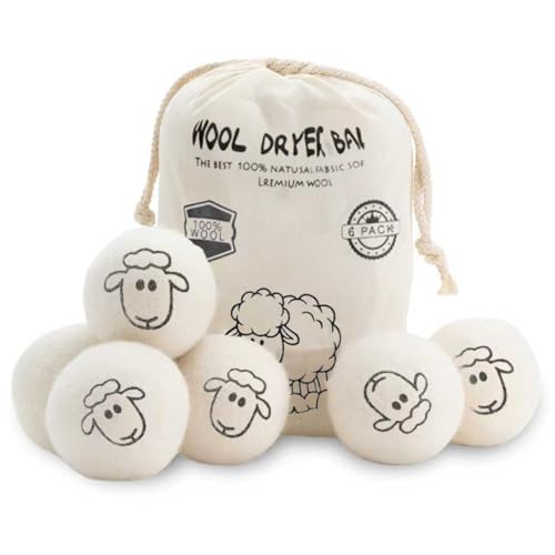 El Mejor Listado de lavadora y secadora de ropa los mejores 5. 49 Bolas de Secado de Lana Reutilizables - Paquete de 6, Reduce Arrugas y Tiempo de Secado, Elimina Estática y Pelusa, Suavizante de Telas Natural para Lavadora y Secadora (Estilo A)