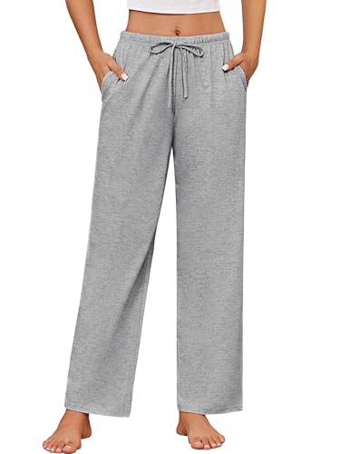 Ekouaer Womens 100% Cotton Pajama Pants Casual Drawstring Pj Bottom Soft Pj Pants
