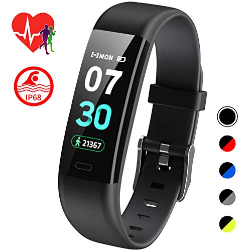 Mgaolo Fitness Tracker HR,Activity Tracker IP68 Waterproof Smart Watch Fit Wristband with Heart Rate Blood Pressure Sleep Monitor Pedometer Calorie Step Counter for Android and iPhone  (Black)