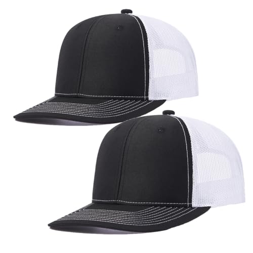 Image of Quanhaigou Trucker Hat - Mesh Snap Back - Unisex Adjustable Baseball Cap - Outdoor Hats for Men Women